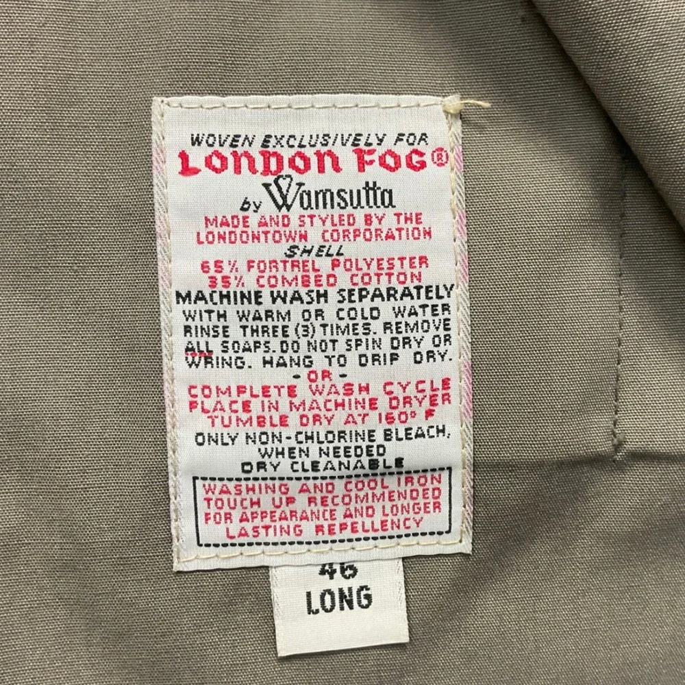 London Fog measurements chest